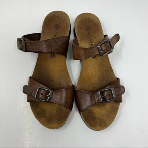 LOLA Sabbia slide leather Sandals size 37 - Picture 1 of 5